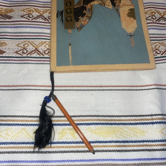 Antique Japanese Mah Jong Game 1920s Wood Tiles Bovine Dice Discs And Sticks - Picture 6 of 16